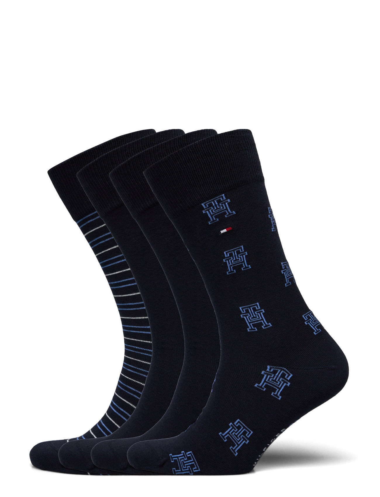 Th Men Sock 4P Giftbox Underwear Socks Regular Socks Navy Tommy Hilfiger