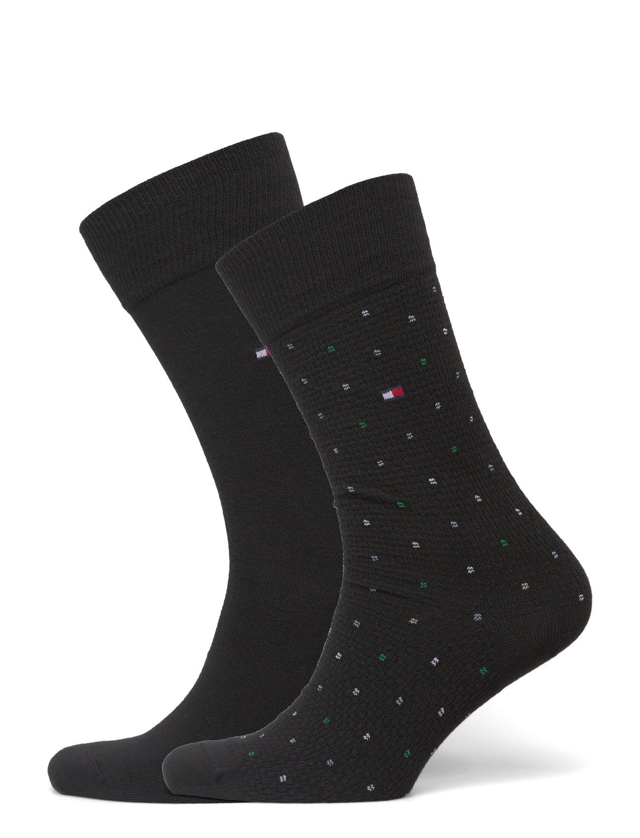 TOMMY HILFIGER Th Herren Socke 2P Structure Dot Schwarz - 39-42 - Herren