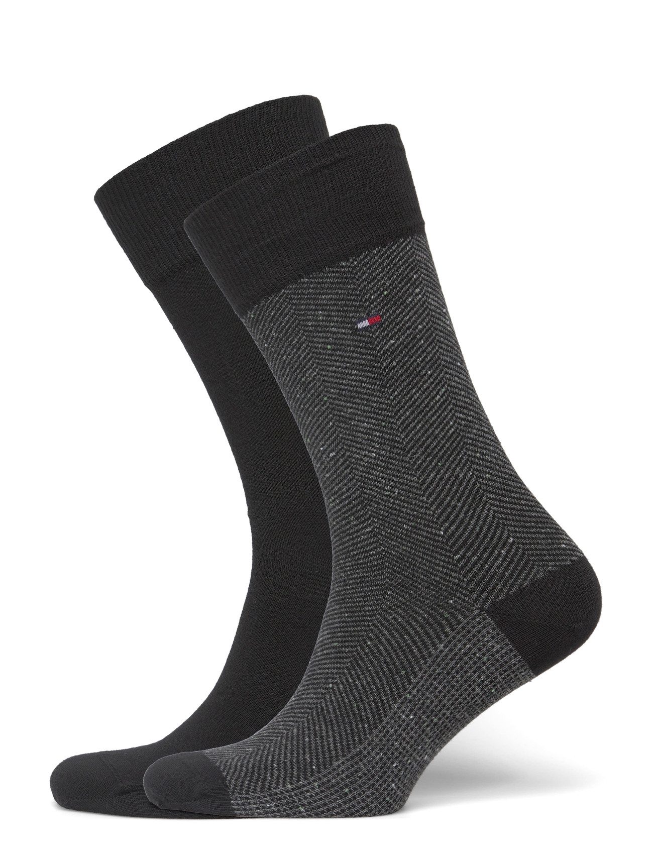Tommy Hilfiger Th Men Sock 2P Nappy Herringbone, 43-46, Black, Sokker > Almindelige Sokker, Herre