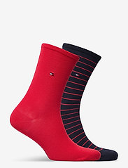 Tommy Hilfiger - TH WOMEN SOCK 2P SMALL STRIPE - yogasokker - red / navy - 1