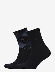 TH WOMEN CHECK SOCK 2P - TOMMY BLUE