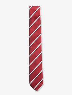 SILK BLEND STRIPE TIE - ties - red/white