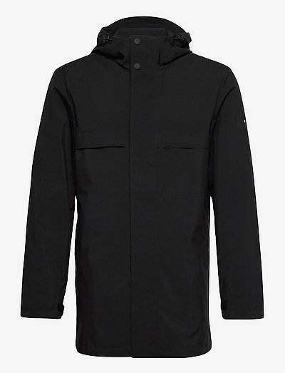 TECH HOODED PARKA - winter jackets - black