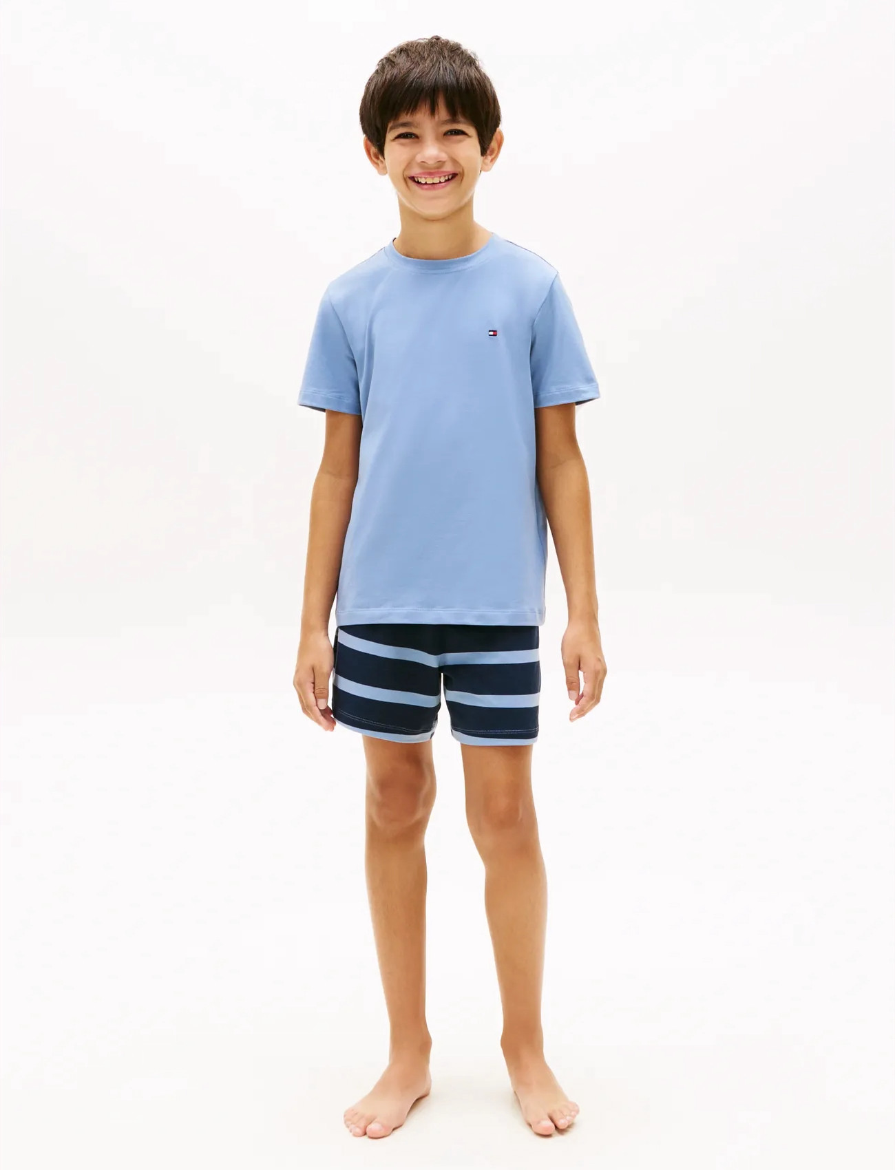 Tommy Hilfiger Ss Pj Set, 152-164, Blue, Pyjamas > Pyjamasbukser, Børn