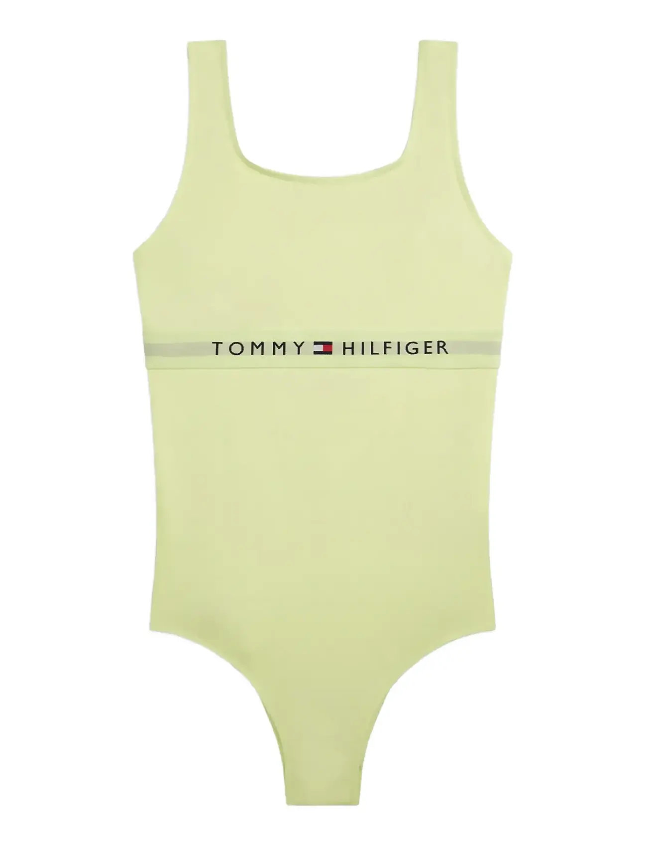Tommy Hilfiger Square Neck One Piece, 152-164, Green, Badetøj > Badedragter, Børn