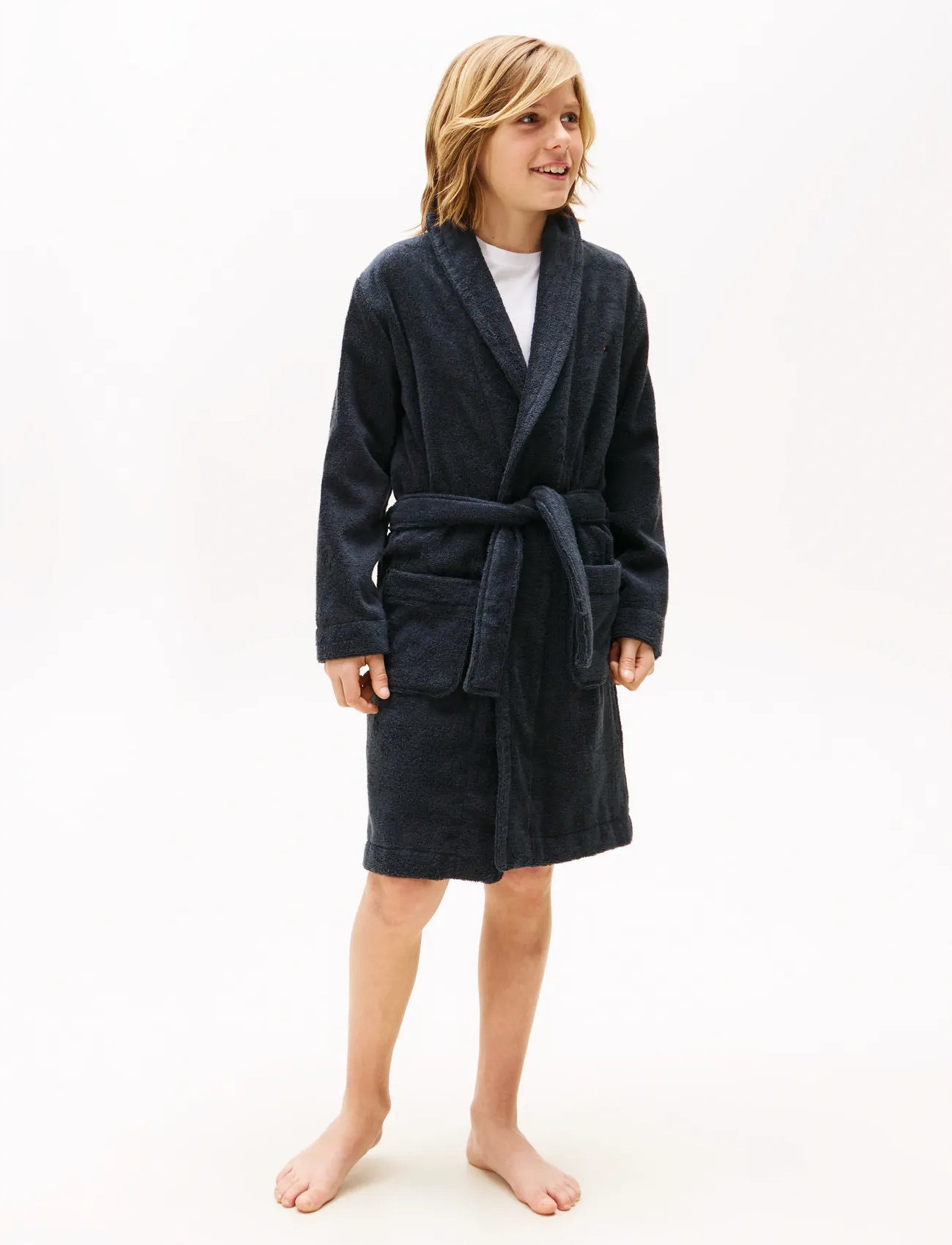 Tommy Hilfiger Towelling Bathrobe, S, Navy, Nat- & Undertøj > Badekåber, Børn