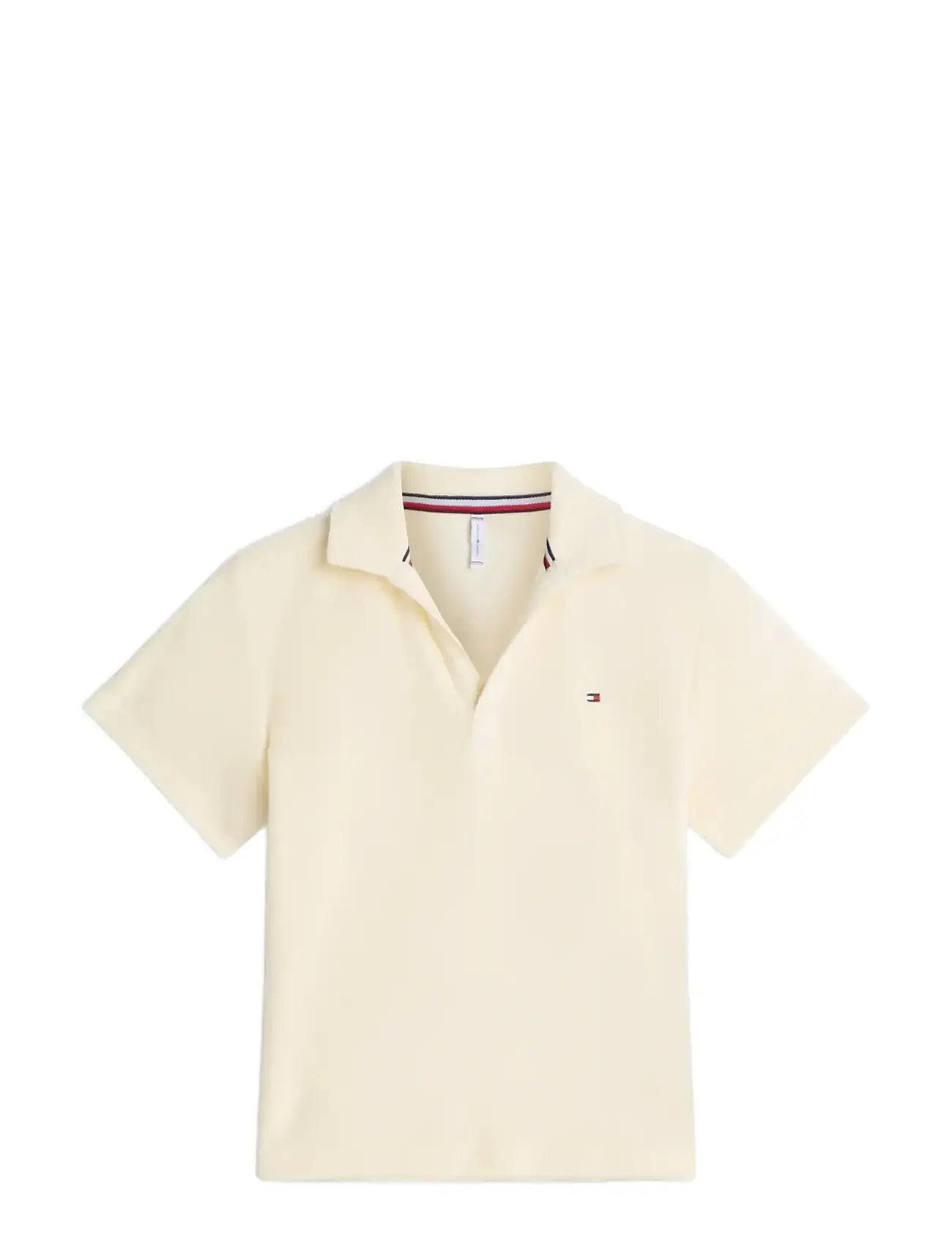 Tommy Hilfiger Toweling Shirt, 152-164, Cream, Poloshirts > Poloshirts Med Korte Ærmer, Børn