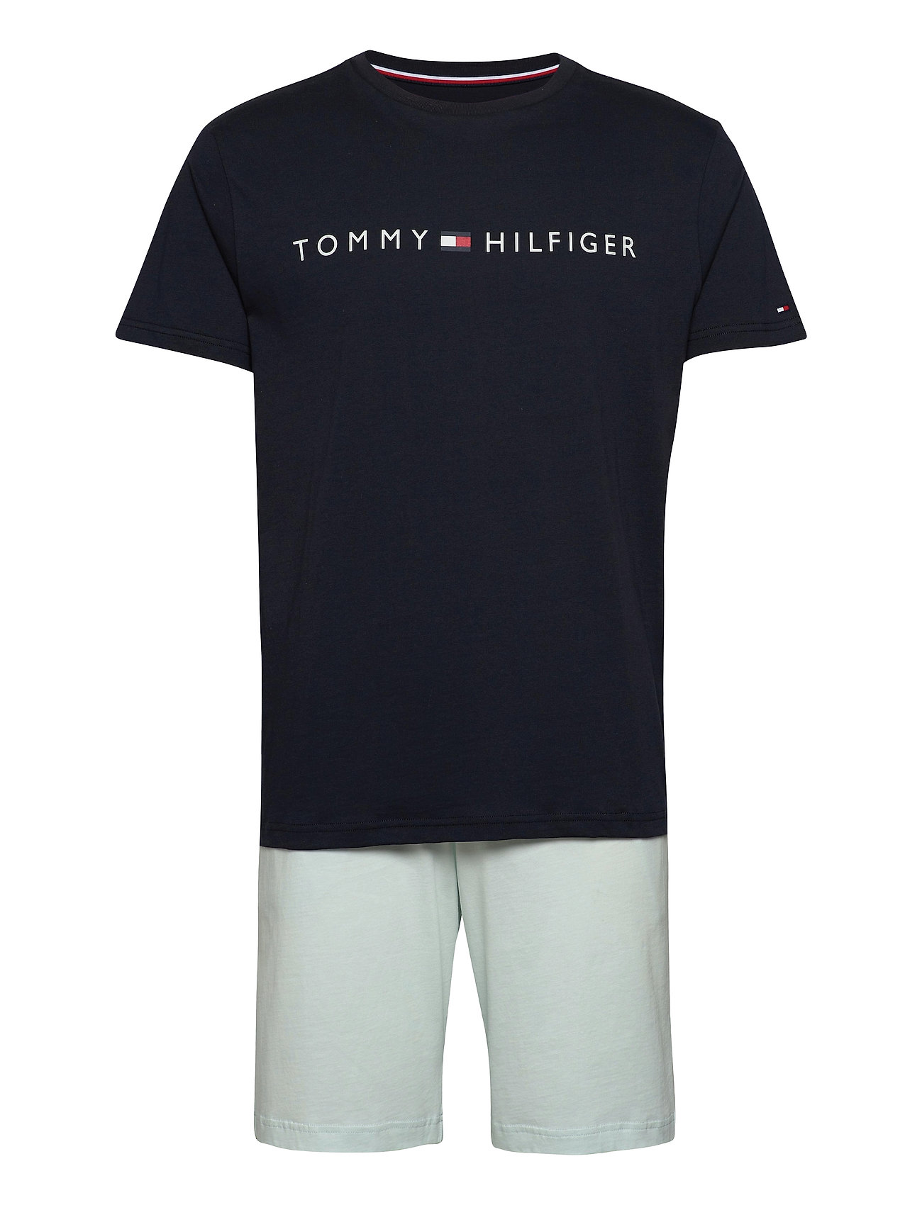Tommy Hilfiger pyjamas Cn Ss Short Jersey Set Pyjamas Nattøj Blå Tommy Hilfiger til herre i DESERT SKY/LUMINOUS BLUE -