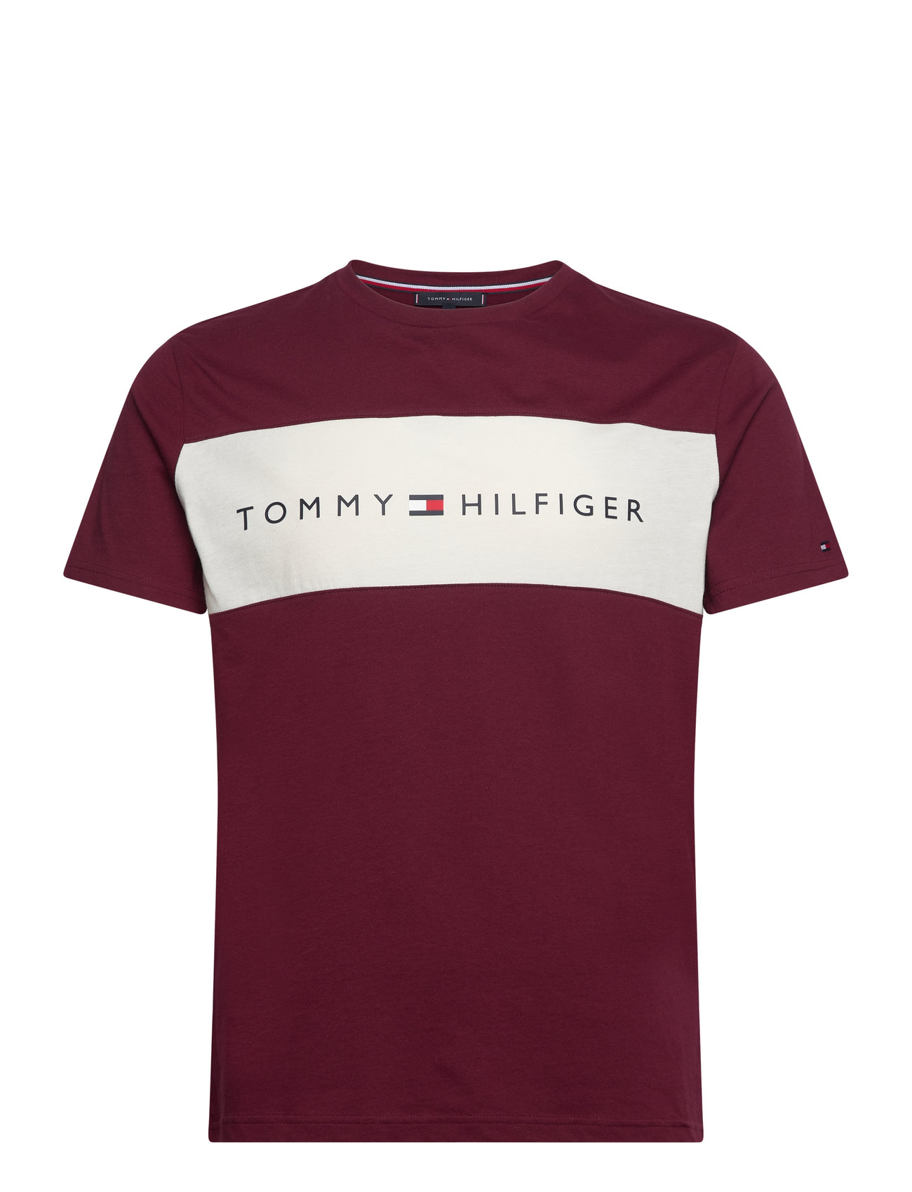 Tommy Hilfiger Ss T-Shirt Block Logo Burgundy