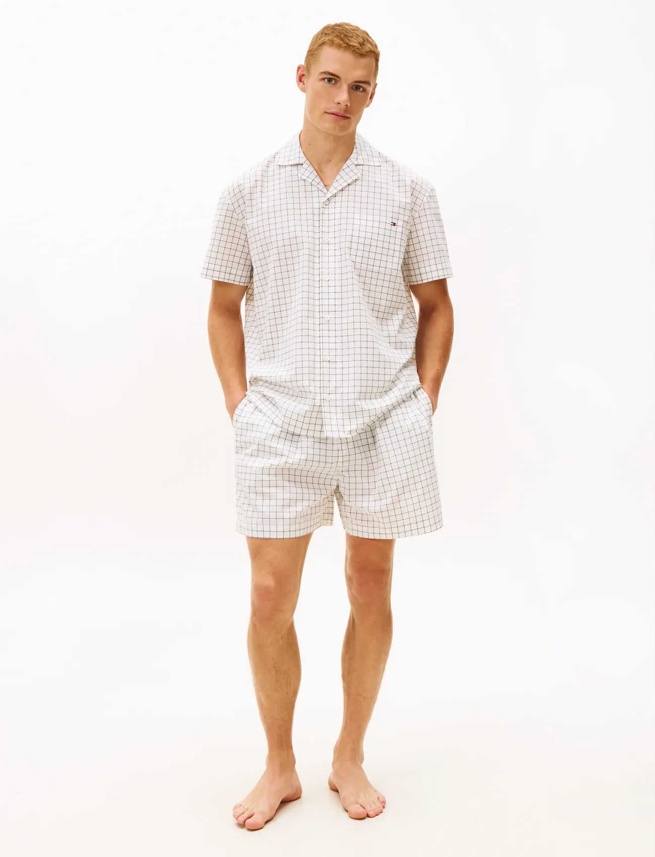 Tommy Hilfiger Ss Woven Pj Set, S, White, Nat- Og Opholdstøj > Pyjamas (set), Herre