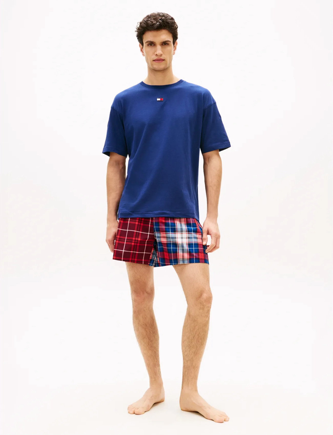 Tommy Hilfiger Ss Woven Short Print Set, XL, Navy, Nat- Og Opholdstøj > Pyjamas (set), Herre