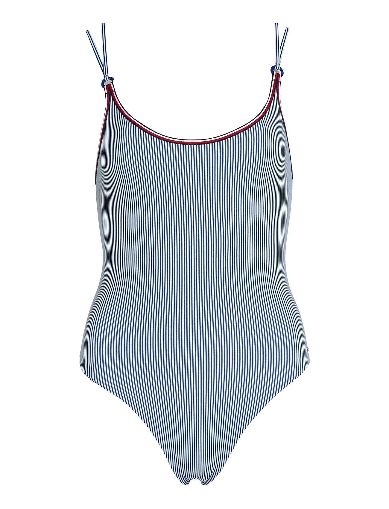 Piece Print Badedrakt Badetøy Blue Tommy Hilfiger