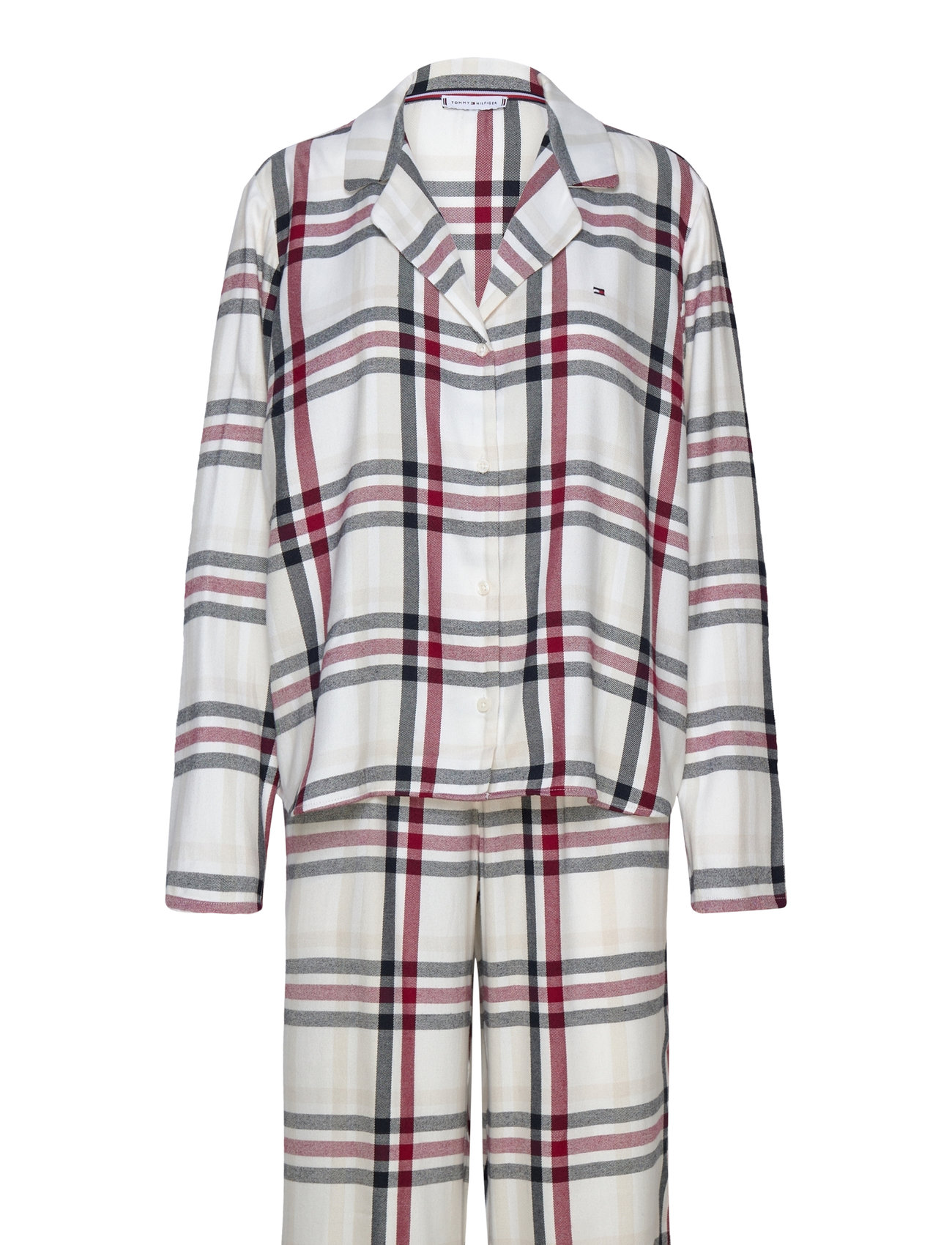 Gift Full Flannel Pj Set&Slipper Pyjamas White Tommy Hilfiger