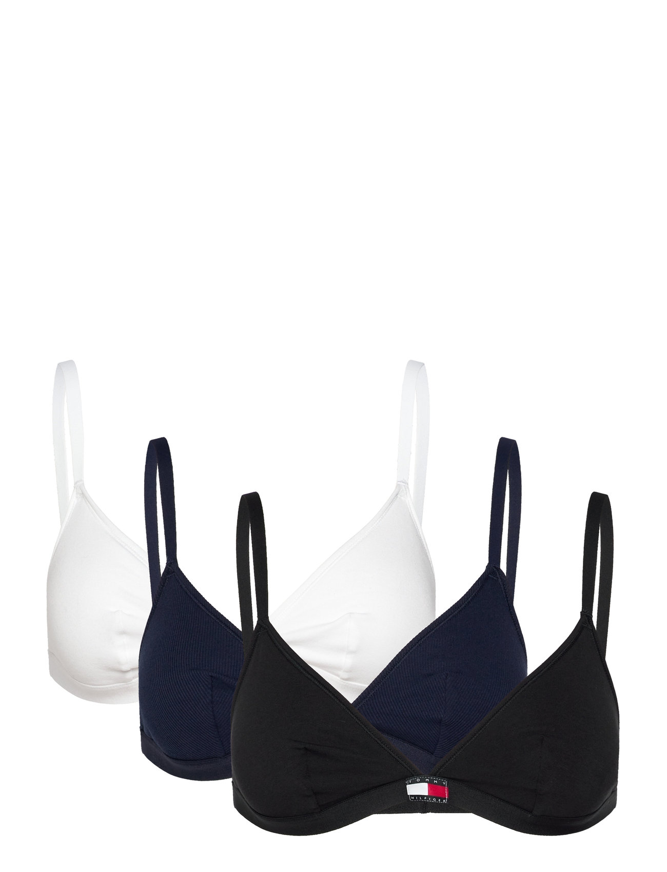 3 Pack Triangle Lingerie Bras & Tops Soft Bras Bralette Black Tommy Hilfiger
