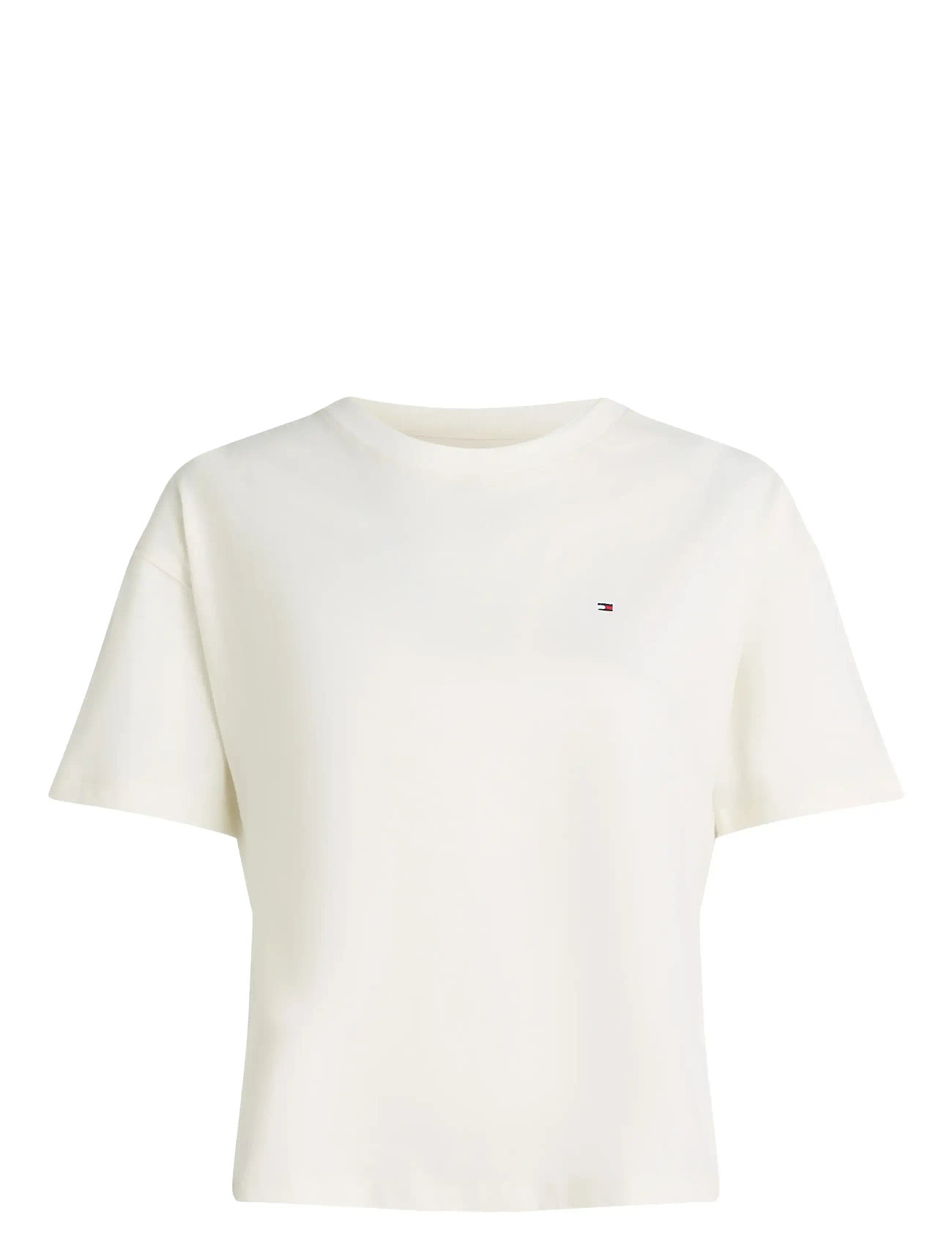 TOMMY HILFIGER Ss Jersey T-Shirt Cream - S - Damen