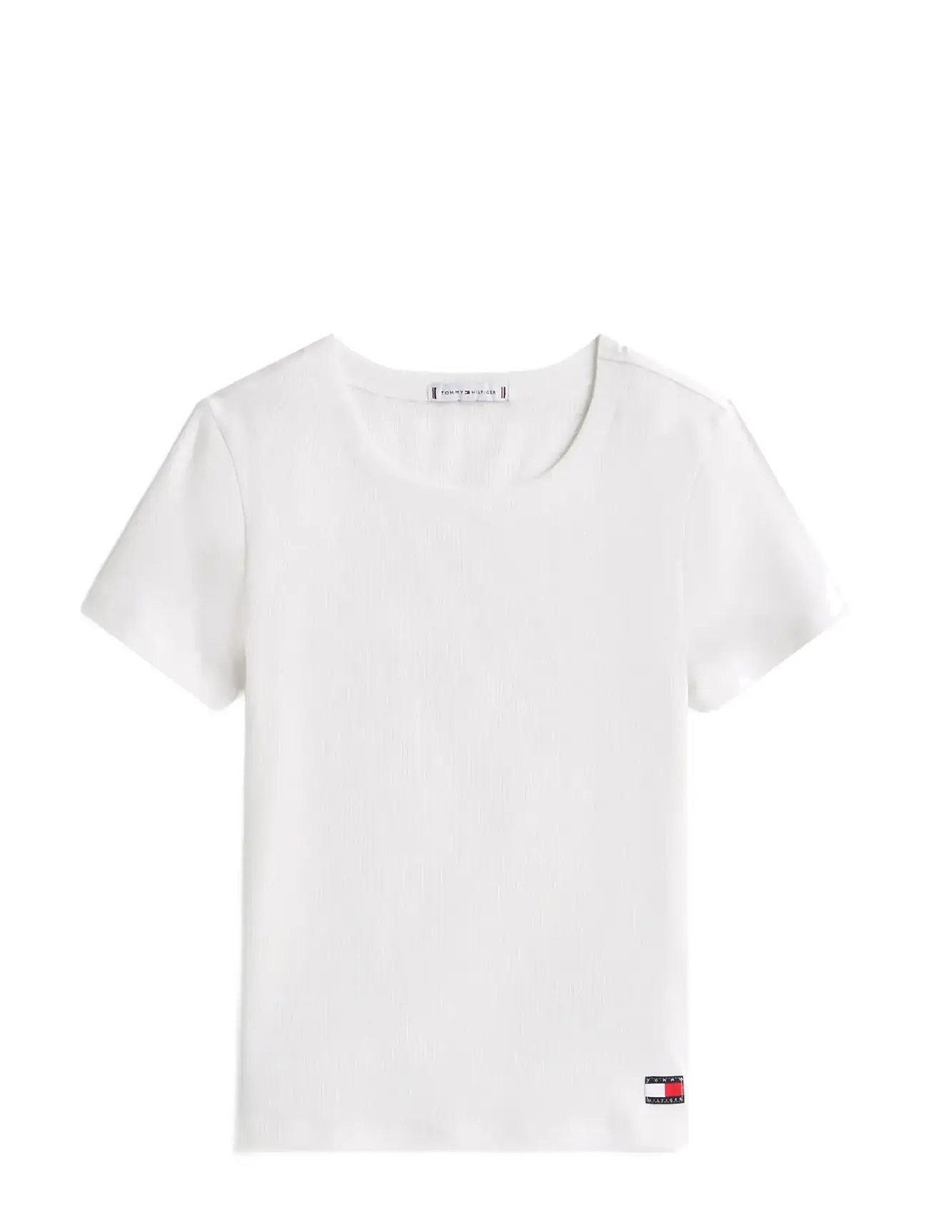 TOMMY HILFIGER Ss Rib T-Shirt Weiß - L - Damen