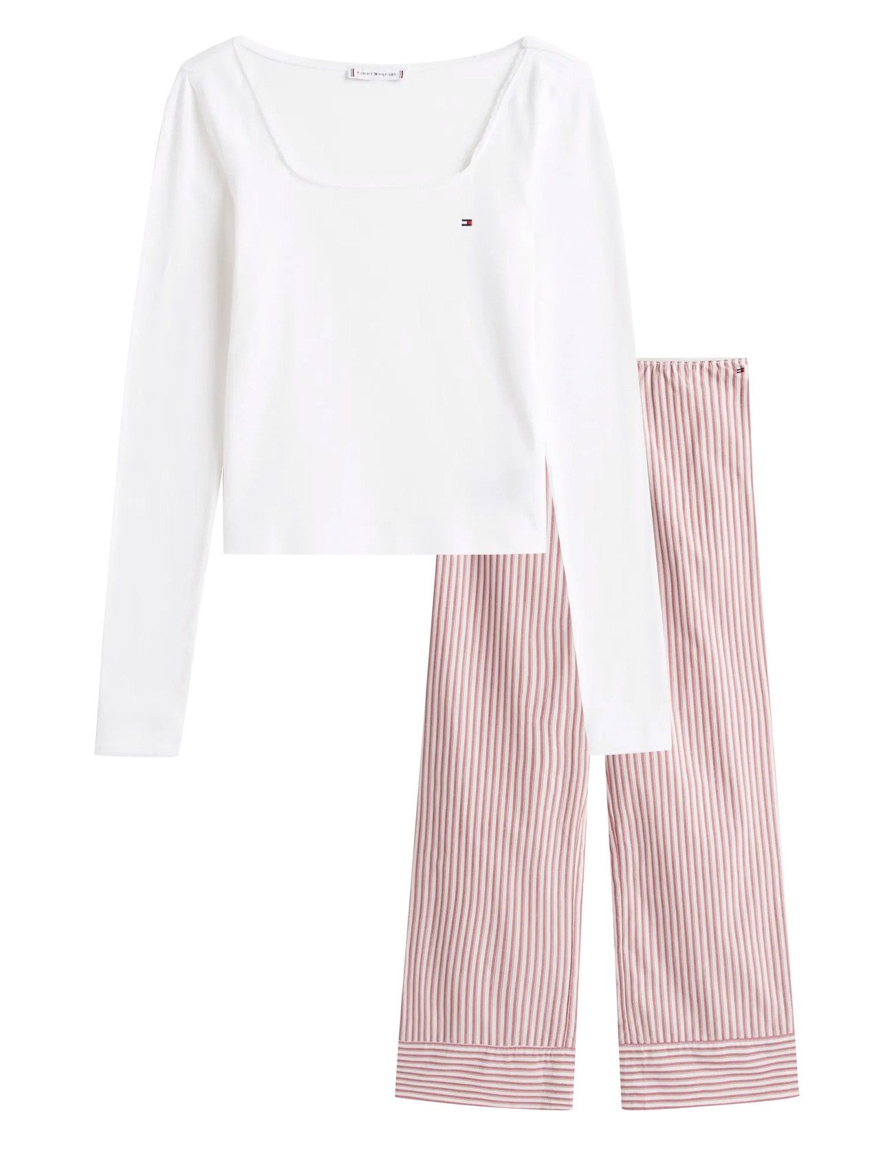 TOMMY HILFIGER Ls Tee Pointelle Poplin Pj Set Weiß - L - Damen