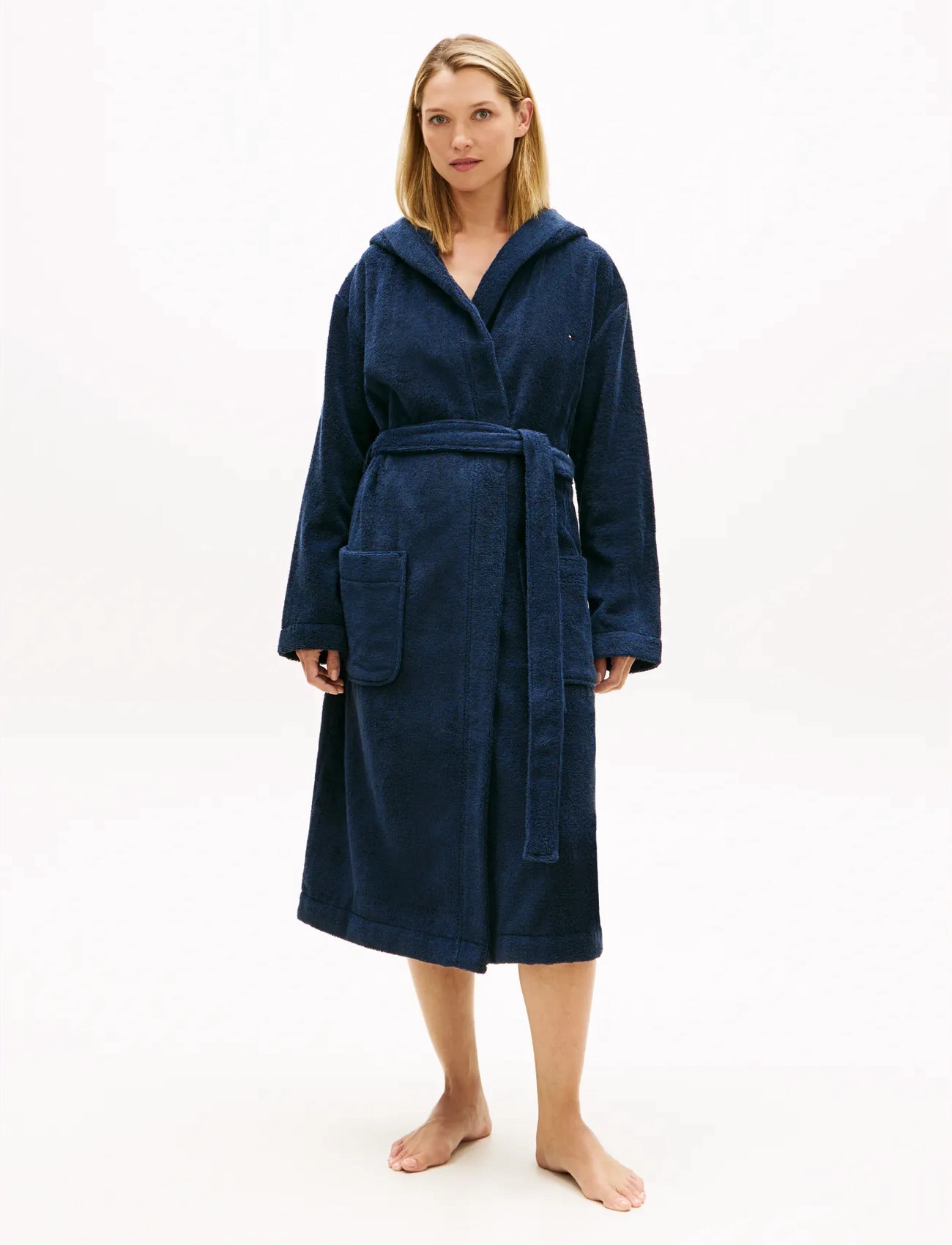 Tommy Hilfiger Towelling Bathrobe, S, Navy, Nat- Og Loungewear > Morgenkåber, Dame
