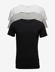 STRETCH CN TEE SS 3PACK - BLACK/GREY HEATHER/WHITE