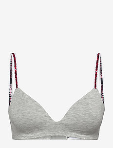 LIGHTLY LINED TRIANGLE BRA - non wired bras - mid grey heather