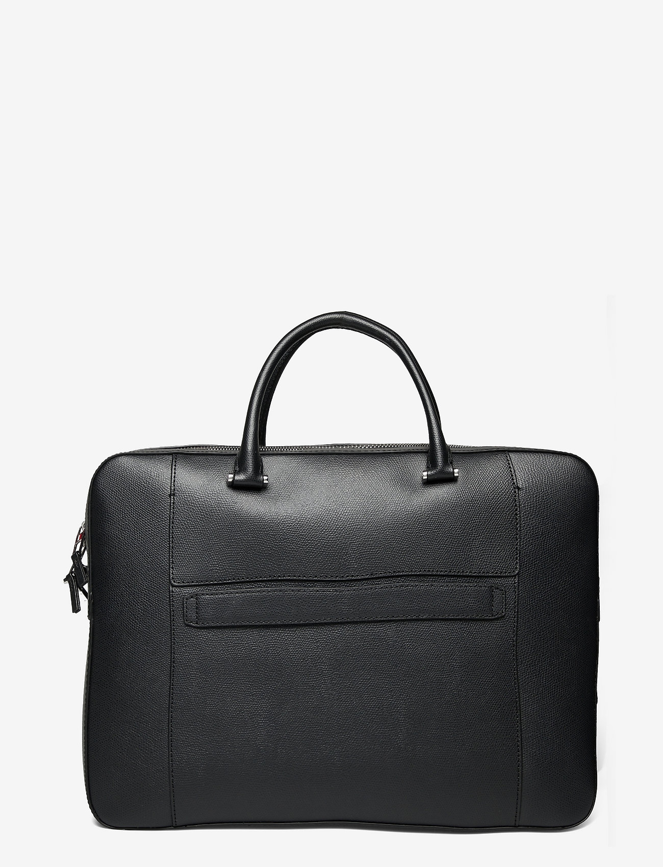 Tommy Hilfiger - BUSINESS LEATHER SLIM COMP BAG - laptop bags - black - 1