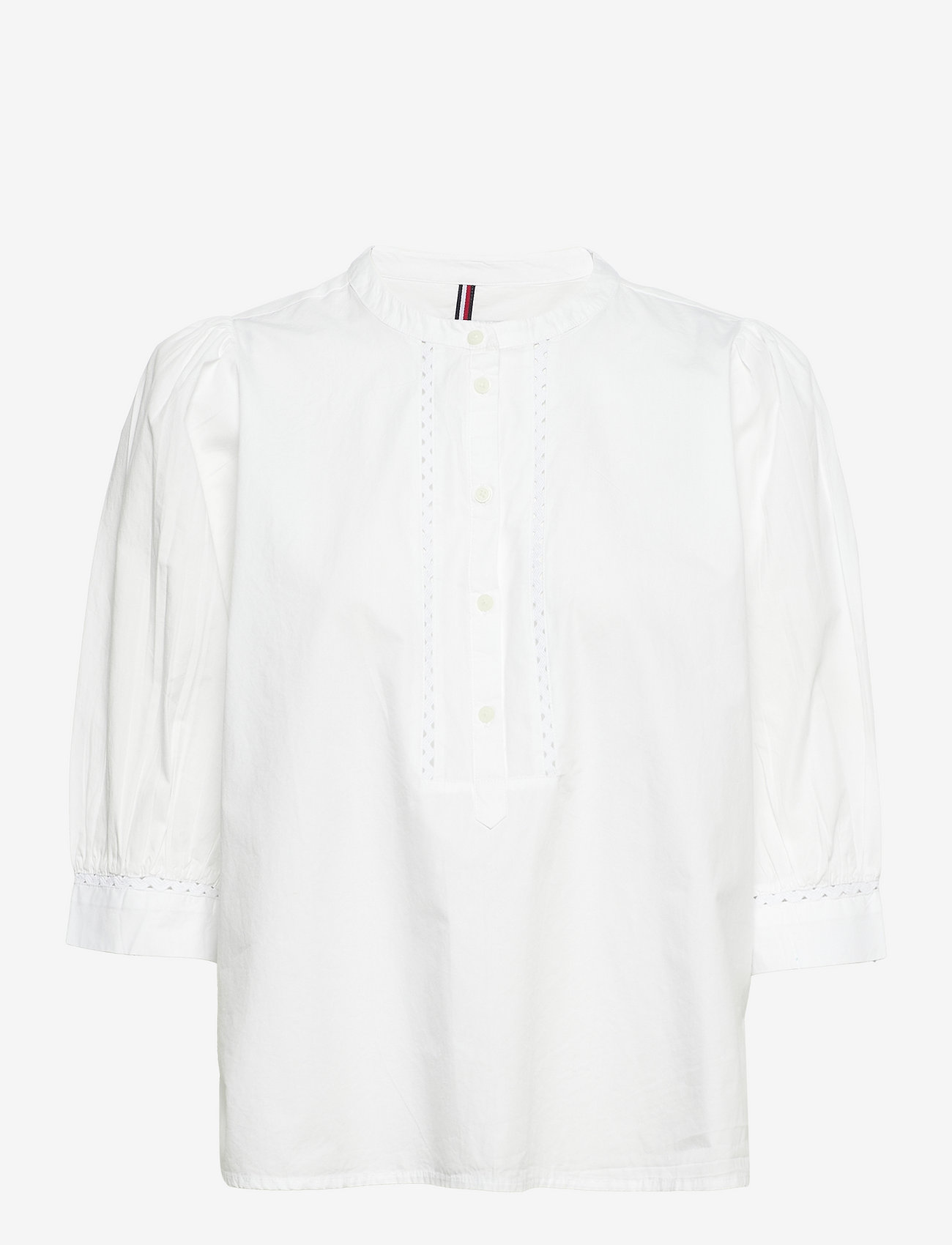 Tommy Hilfiger - CRAFTED COTTON HENLEY HALF SLV - long sleeved blouses - th optic white - 0