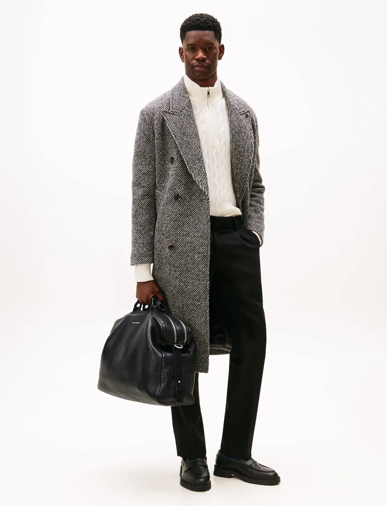 Tommy Hilfiger Th Premum Leather Duffle, One Size, Black, Tasker > Weekend- Og Gymnastiktasker, Herre