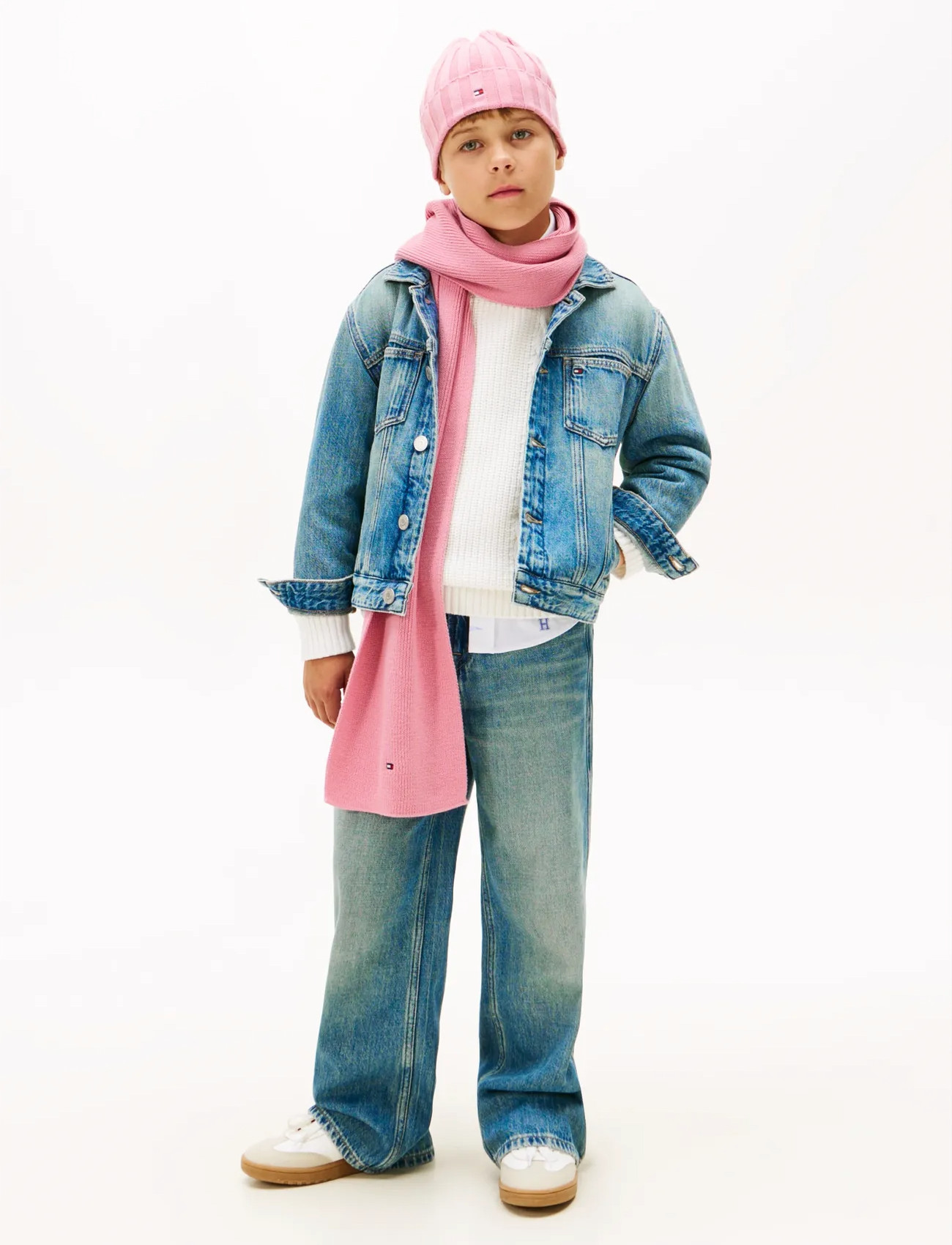 Tommy Hilfiger Small Flag Scarf, One Size, Pink, Tørklæder & Halsvarmere > Tørklæder, Børn