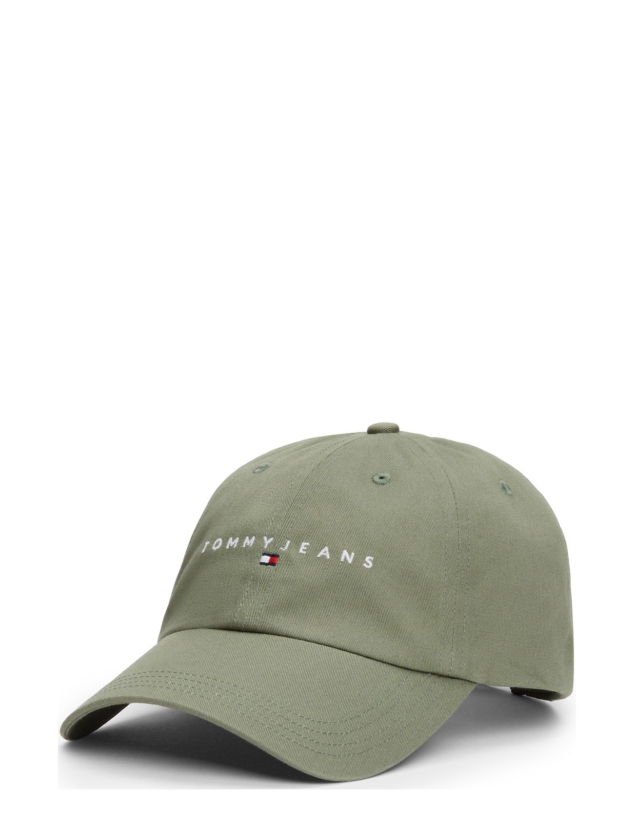 Tjw Linear Logo 6 Panel Cap Accessories Headwear Caps Khaki Green Tommy Hilfiger