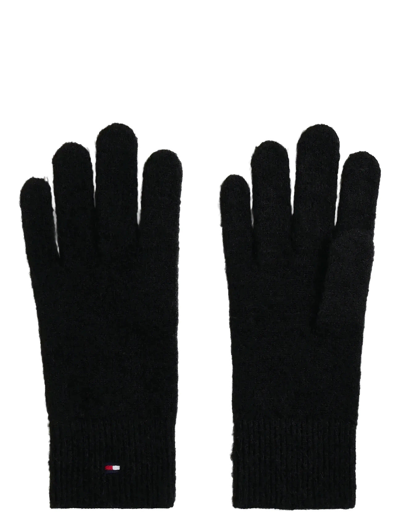 Tommy Hilfiger Th Flag Fluffy Knit Gloves, One Size, Black, Handsker > Fingerhandsker, Dame
