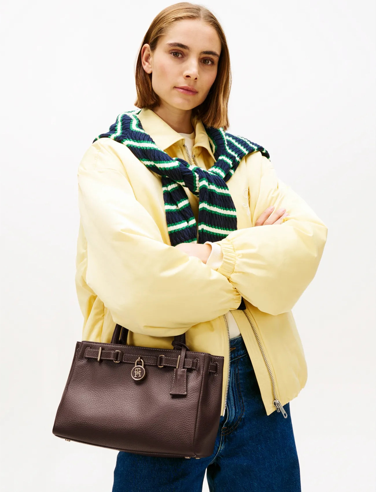 Tommy Hilfiger American Icon Mini Tote Leather, One Size, Brown, Tasker > Tasker Med Tophåndtag, Dame