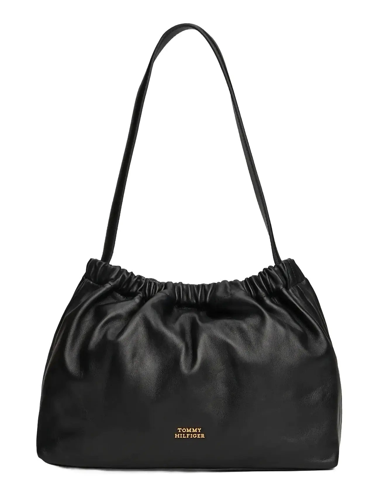 TOMMY HILFIGER Soft Leder Schulter Tasche Schwarz - One Size - Damen