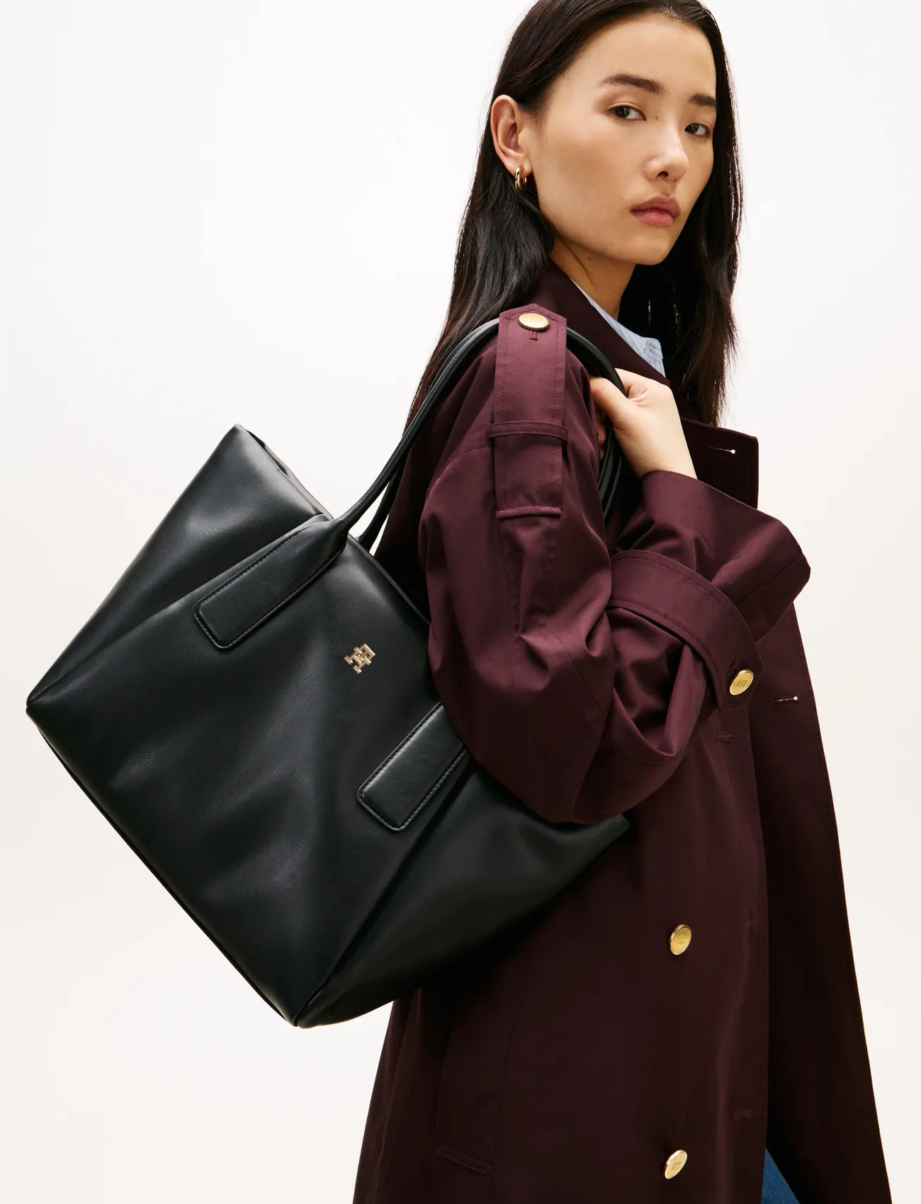 Tommy Hilfiger Th Essential Tote, One Size, Black, Tasker > Totes, Dame