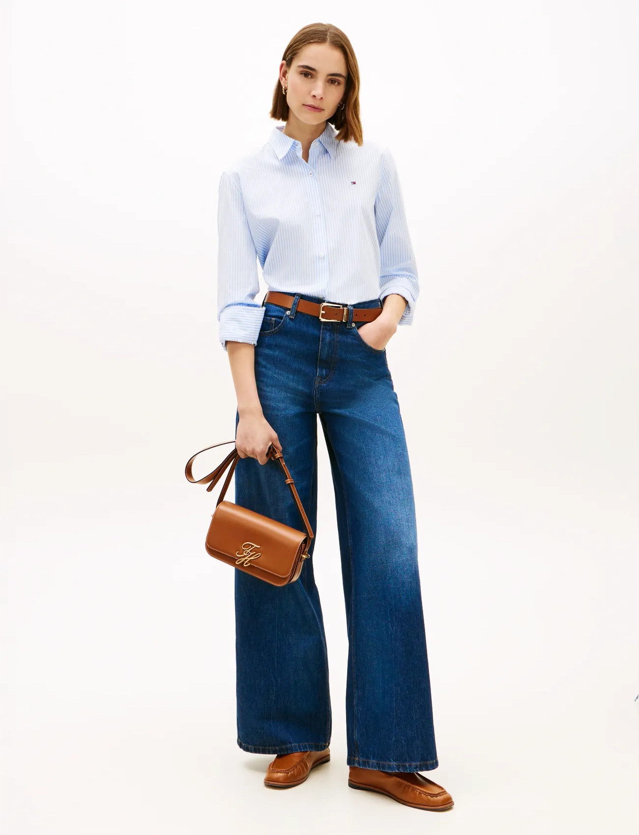Tommy Hilfiger Th Script Flap Crossover, One Size, Brown, Tasker > Crossbody-Tasker, Dame