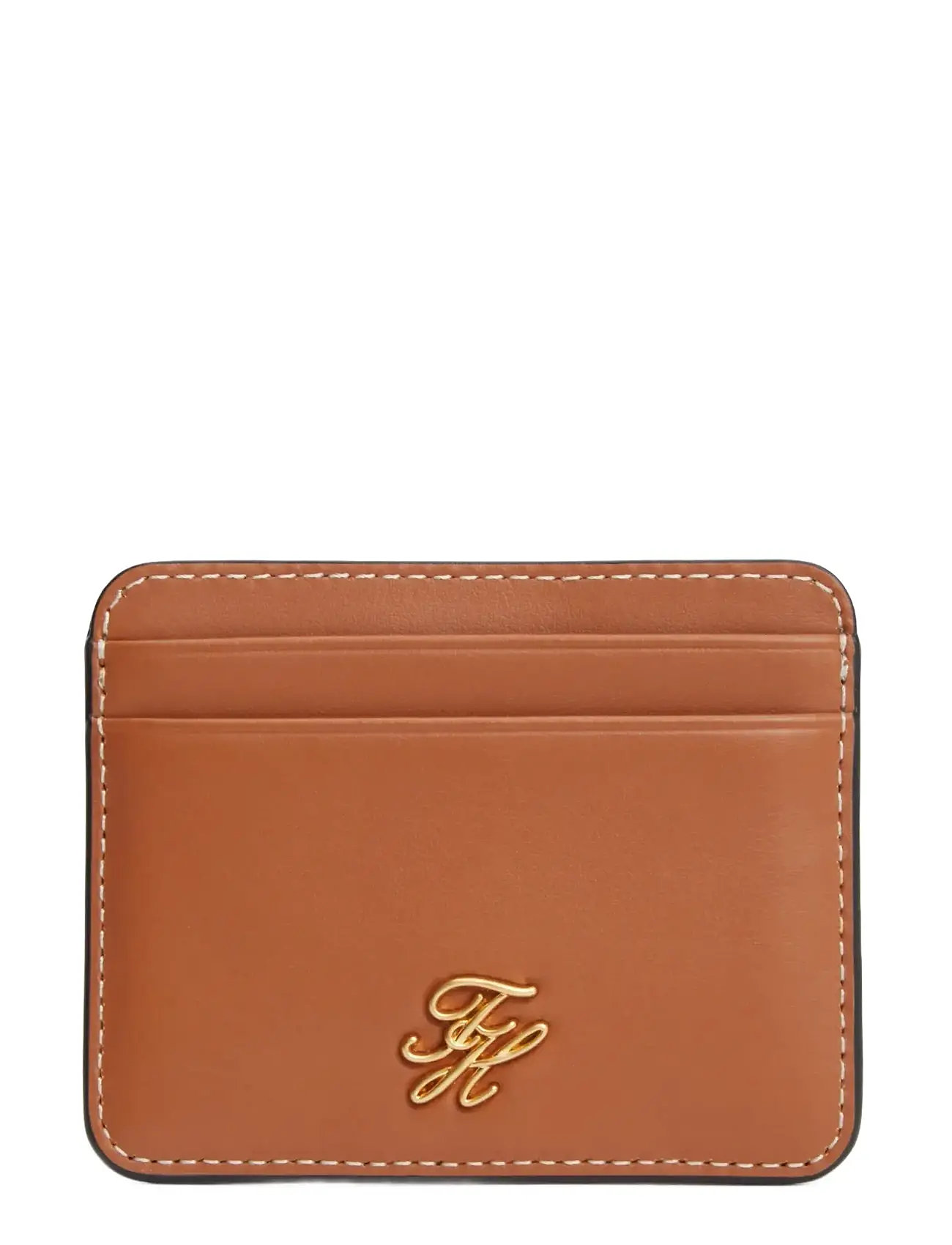 Tommy Hilfiger Th Script Leather Cc Holder, One Size, Brown, Kortholdere Og Punge > Kortholder, Dame