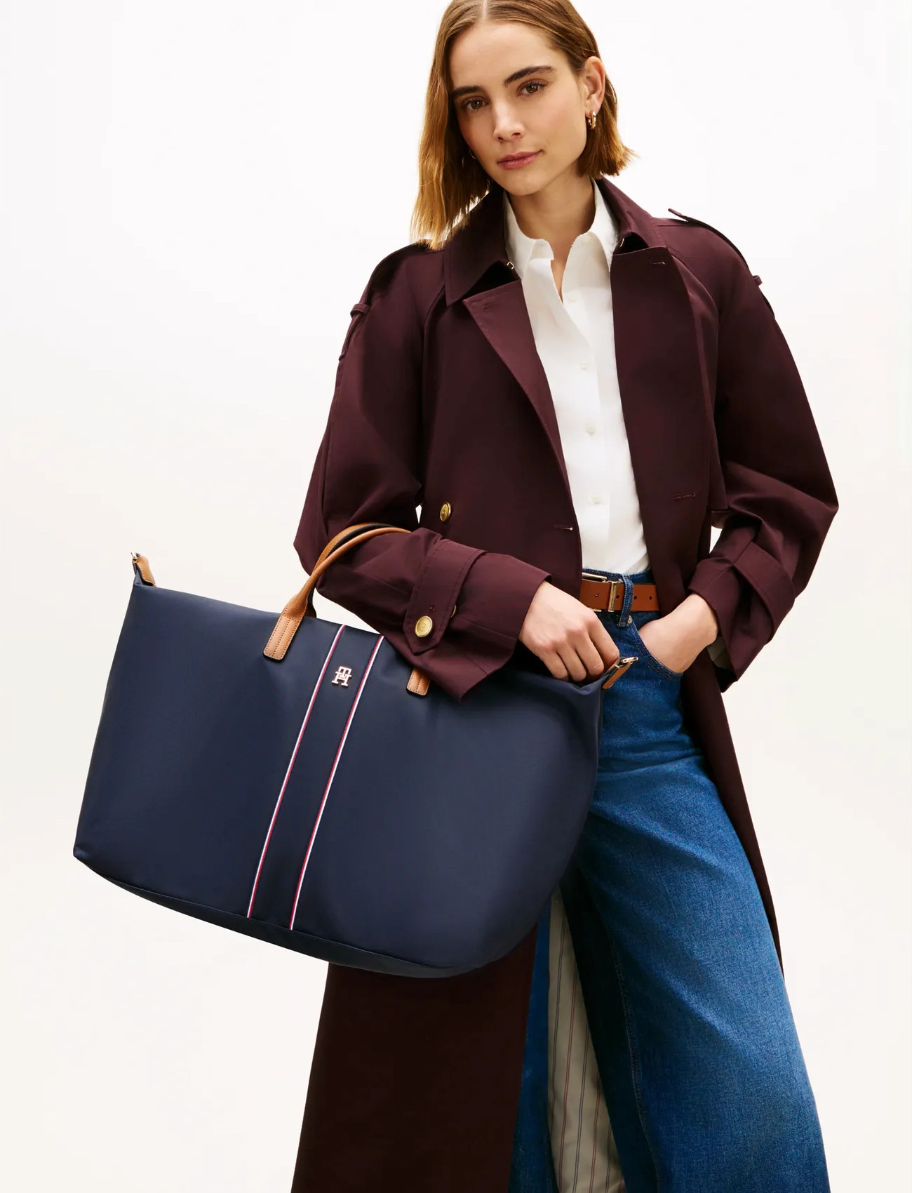 Tommy Hilfiger Popette Weekender Corp, One Size, Navy, Tasker > Weekend- Og Gymnastiktasker, Dame