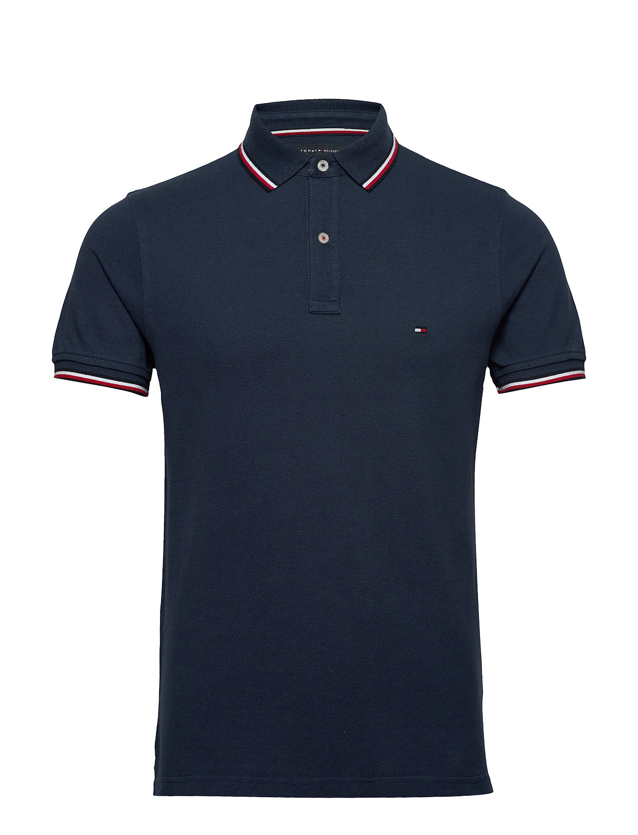 Core Tommy Tipped Slim Polo Polos Short-sleeved Sininen Tommy Hilfiger