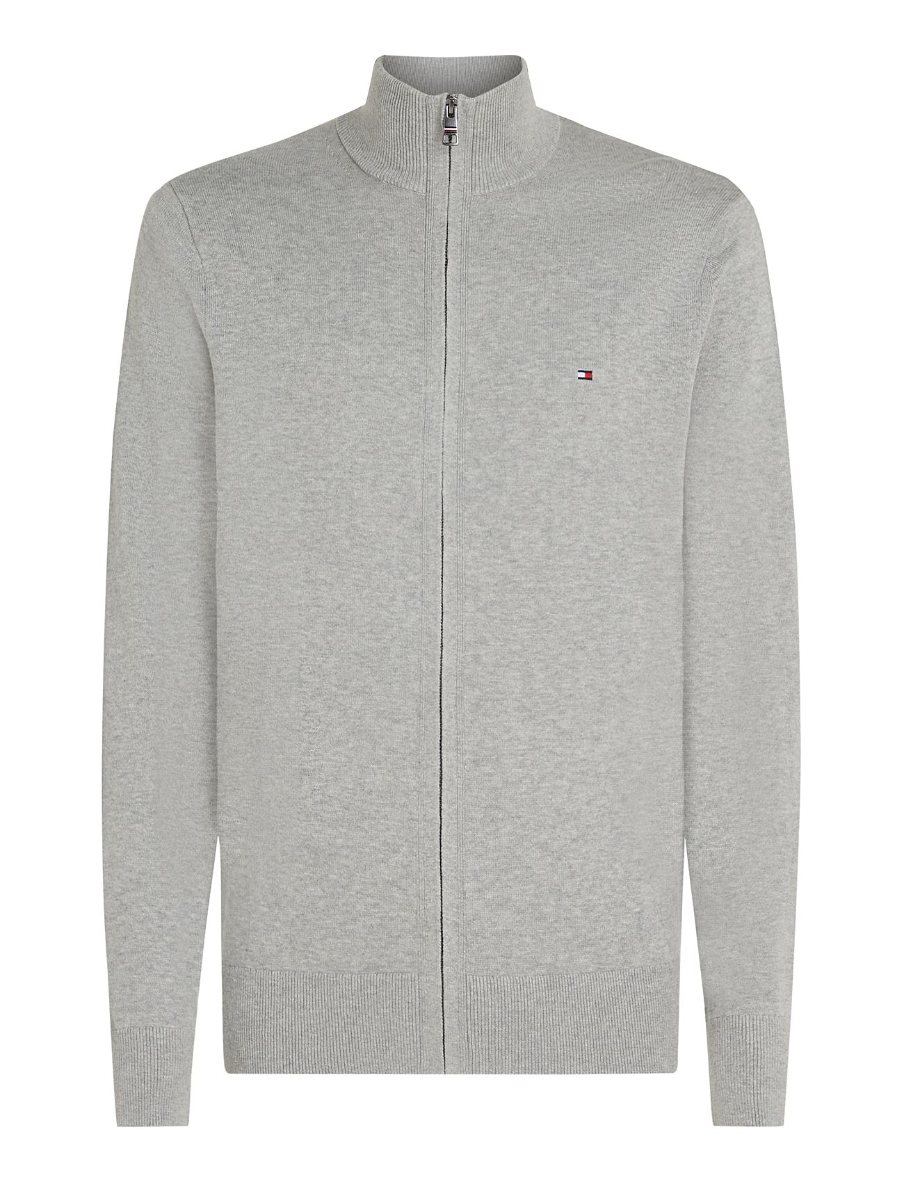 Pima Org Ctn Cashmere Zip Thru Grey Tommy Hilfiger