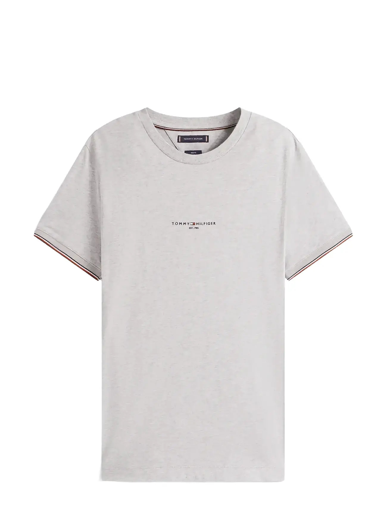 TOMMY HILFIGER Tommy Logo Tipped Tee Grau - M - Herren