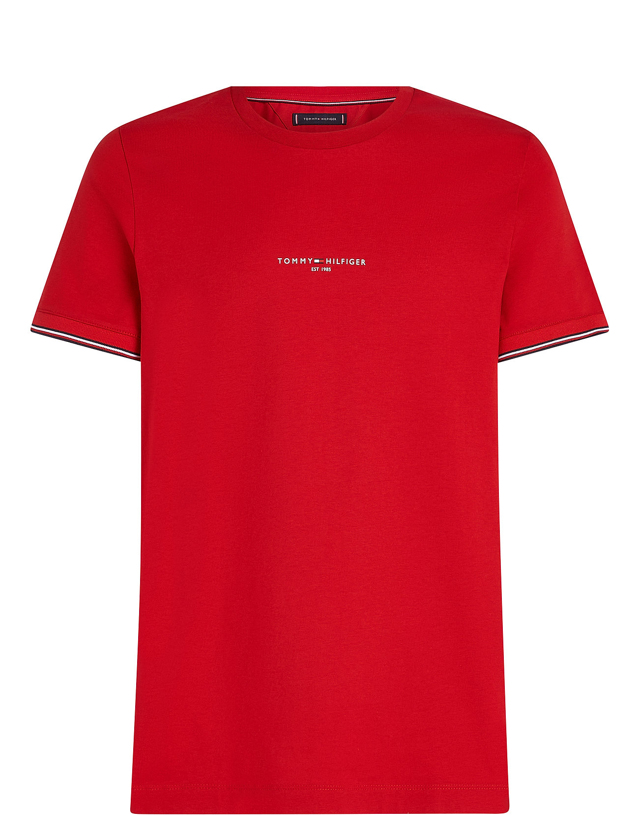 TOMMY HILFIGER Tommy Logo Tipped Tee Rot - M - Herren