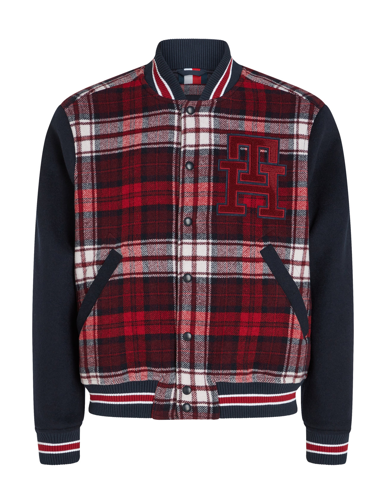 Tartan Varsity Bomber Bomberjakke Jakke Burgundy Tommy Hilfiger