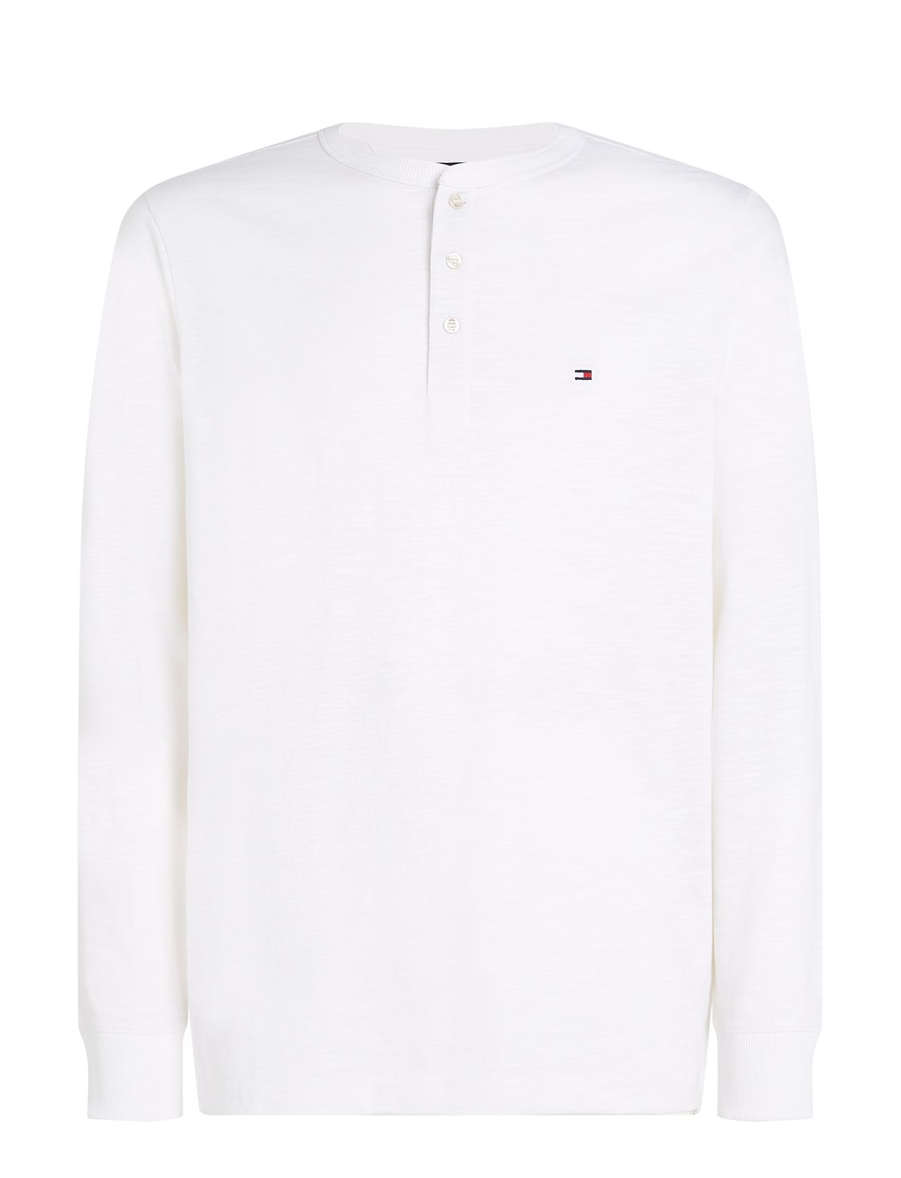 Slub Henley Ls Tee White Tommy Hilfiger