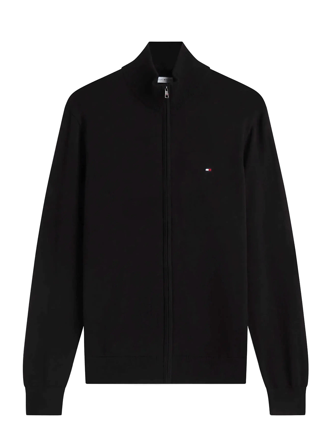 TOMMY HILFIGER Essential Baumwolle Zip Thru Schwarz - L - Herren