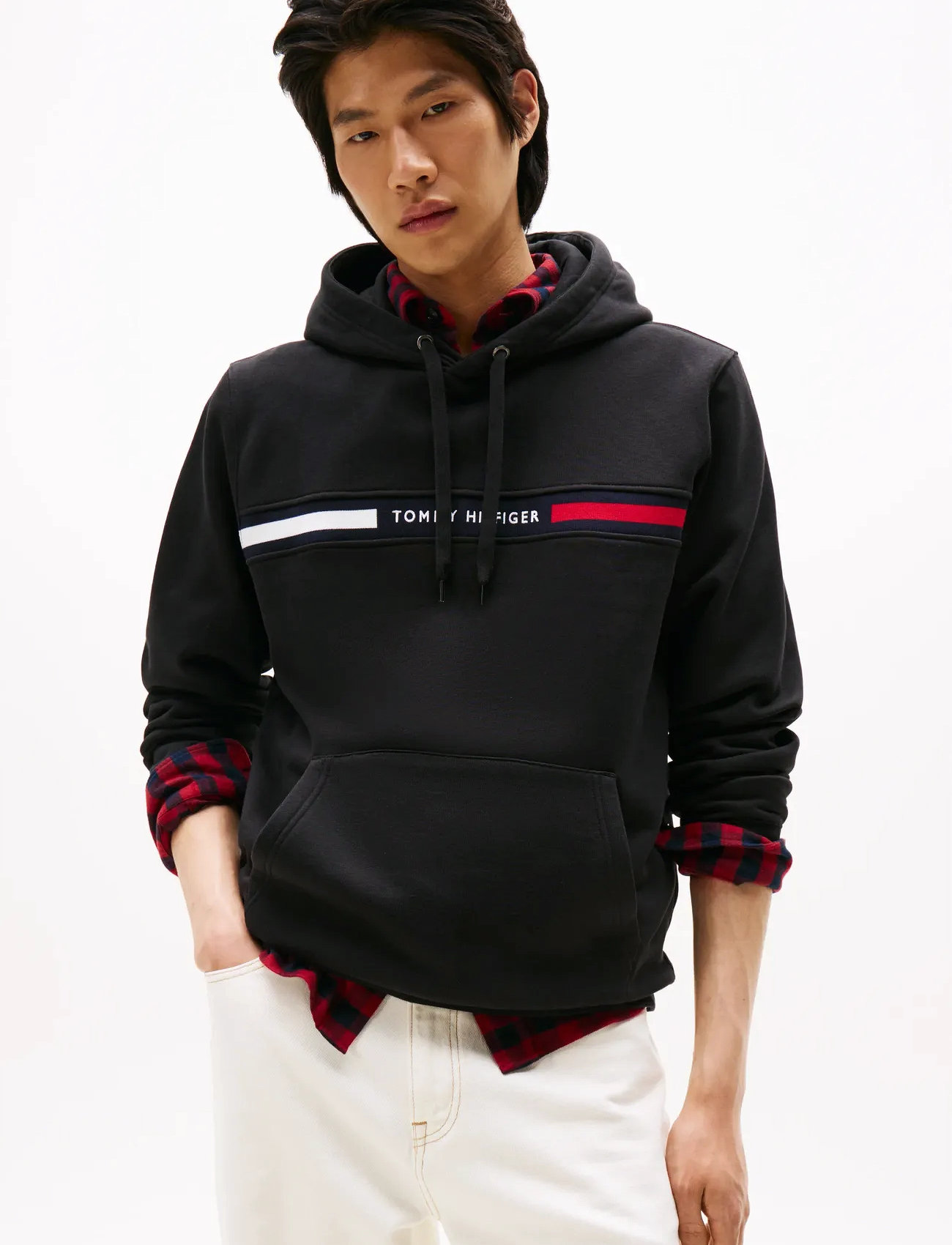 Tommy Hilfiger Hilfiger Chest Insert Hoody, XL, Black, Sweatshirts & Hættetrøjer > Hættetrøjer, Herre