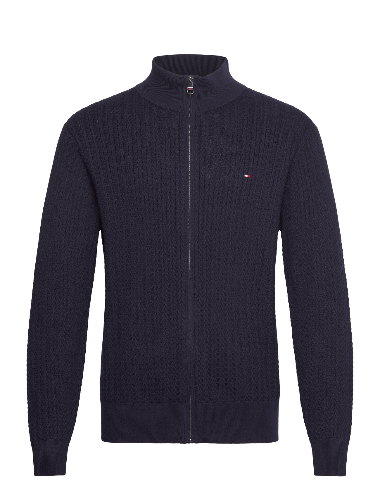 Tommy Hilfiger Herringb Structure Zip Thru Marinblå