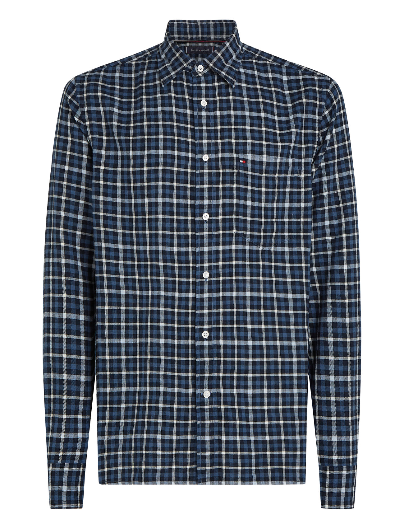 TOMMY HILFIGER Brushed Linen Gingham Rf Shirt Navy - XL - Herren