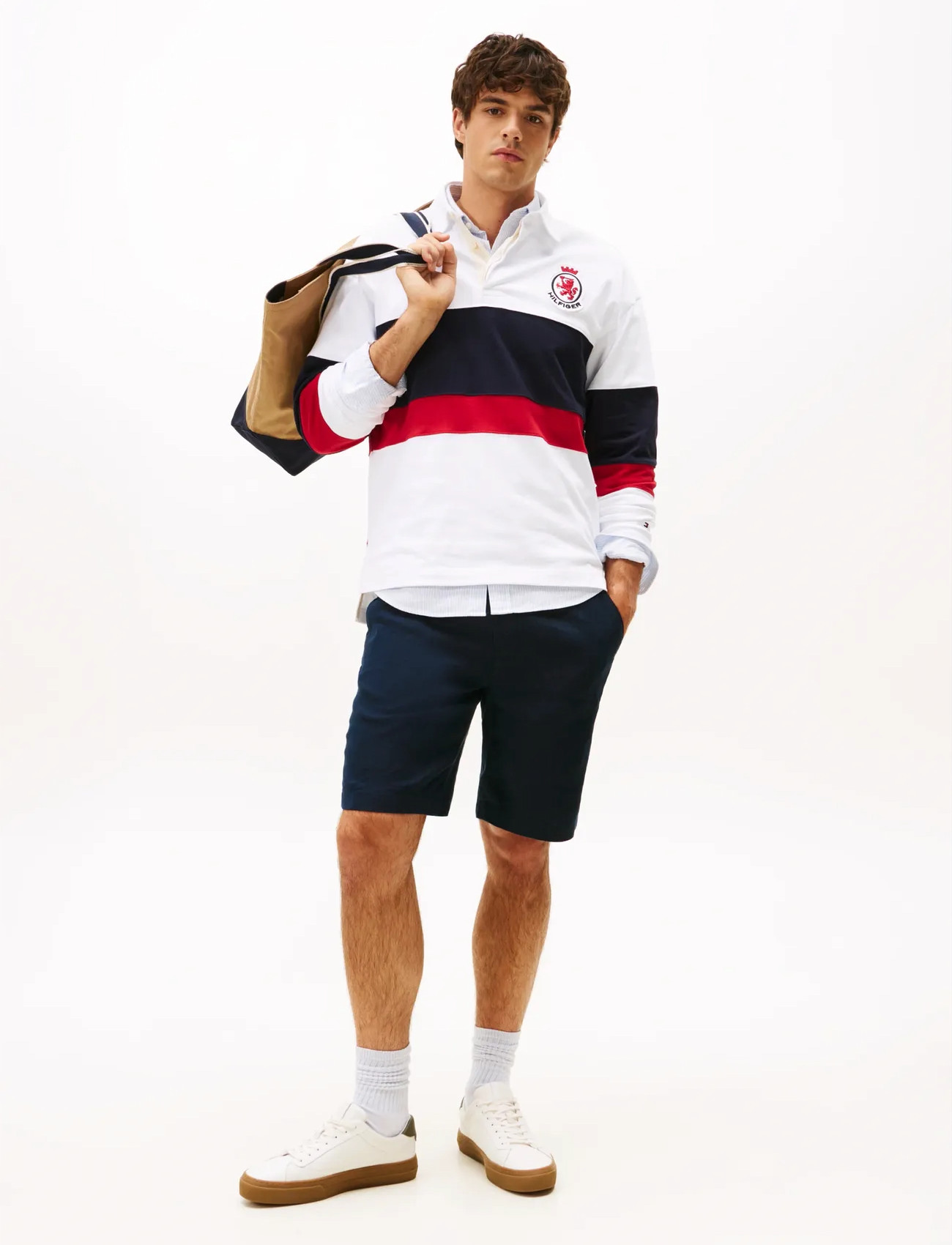 Tommy Hilfiger Harlem Po Linen Short, 32, Blue, Shorts > Linen Shorts, Herre