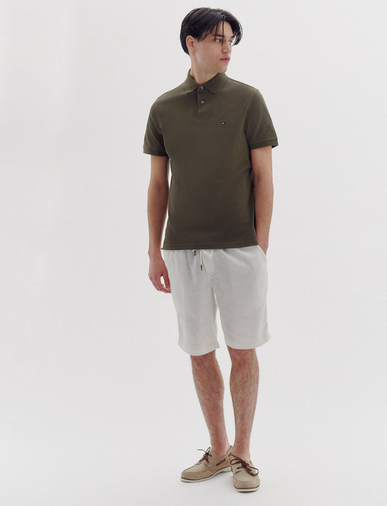 Tommy Hilfiger Harlem Po Linen Short, 36, White, Shorts > Linen Shorts, Herre