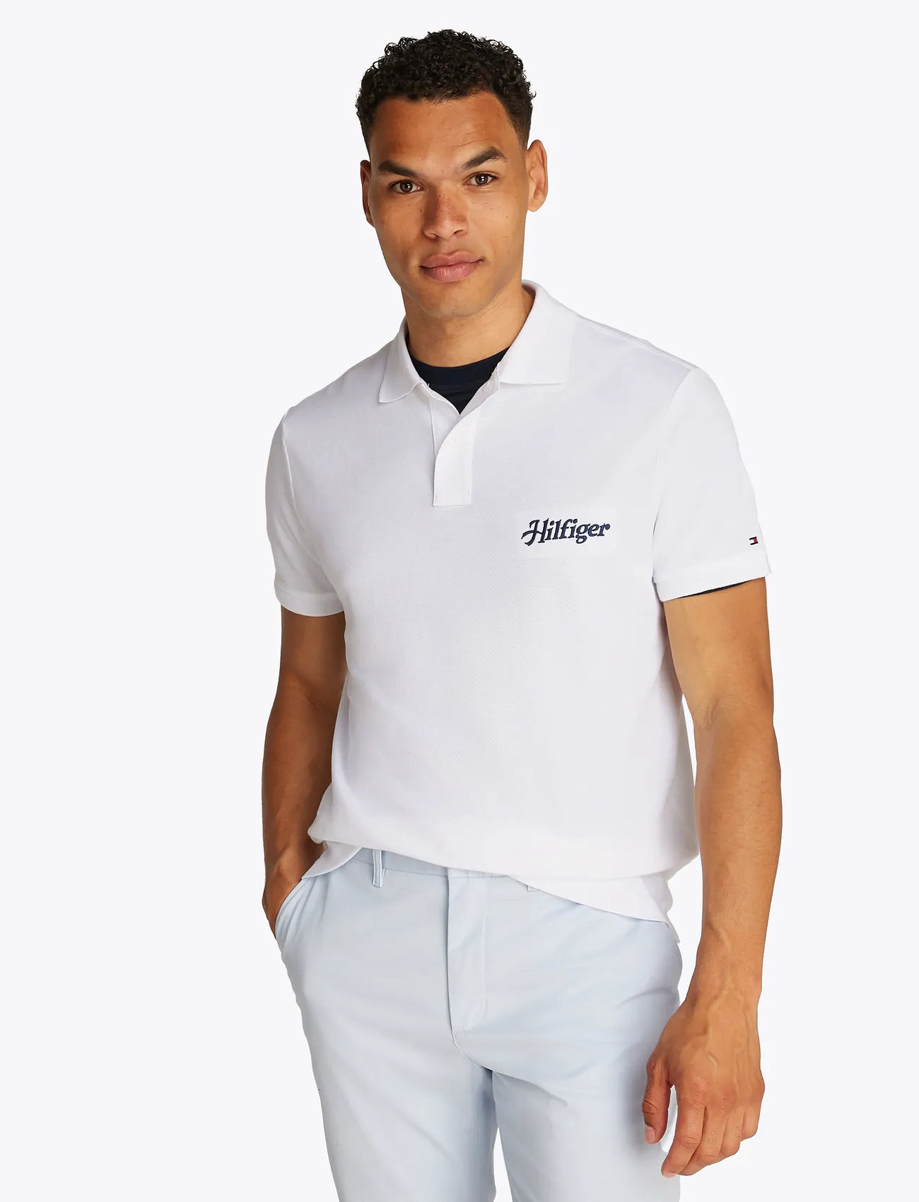 Tommy Hilfiger Script Graphic Reg Polo, 3XL, White, Poloer > Kortærmede, Herre