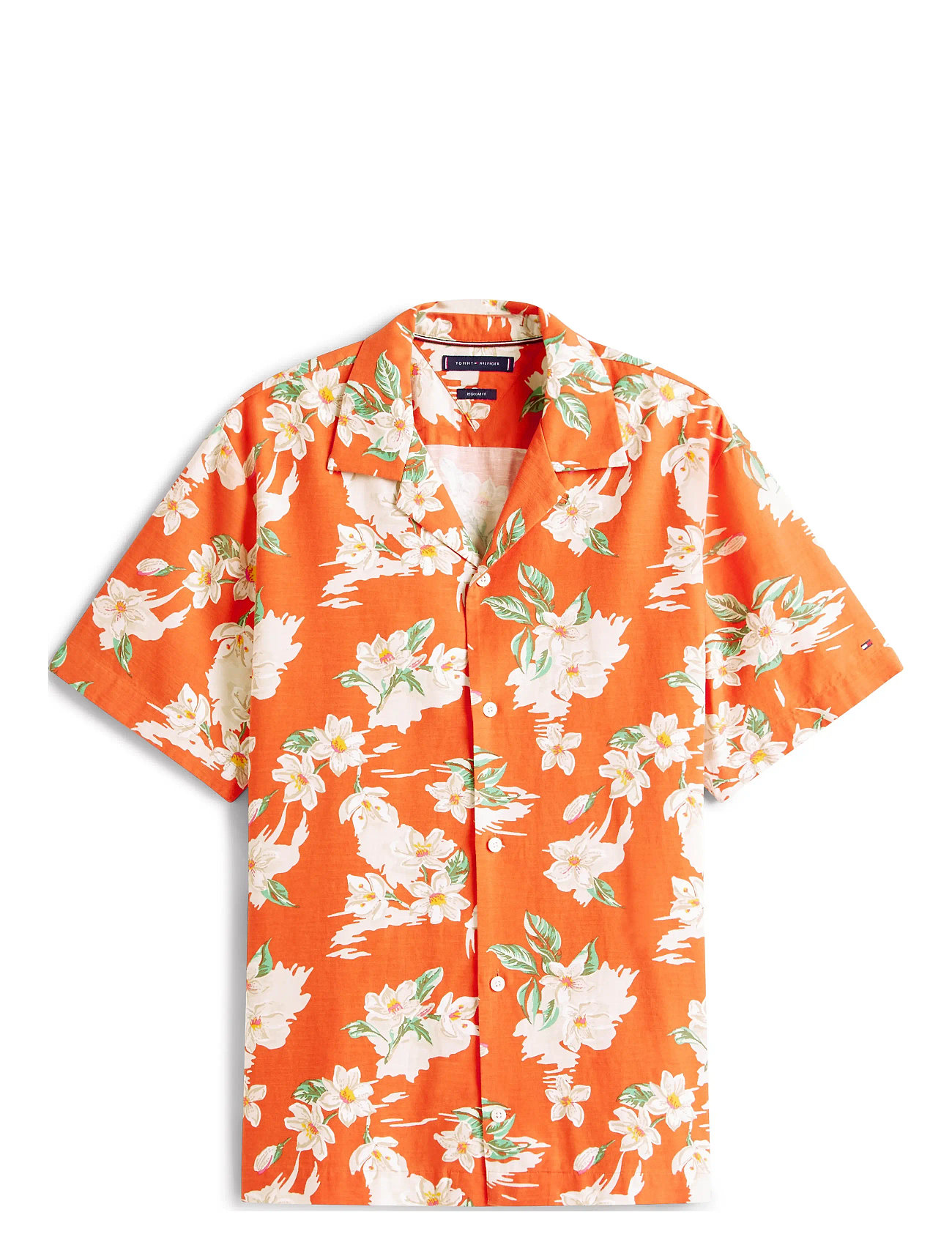TOMMY HILFIGER Lightweight Floral Aop Ss Shirt Orange - XL - Herren